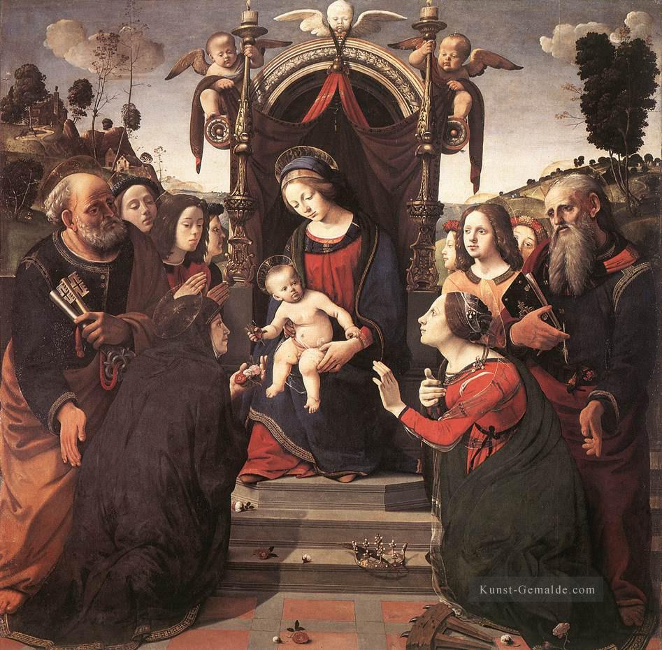 Mystische Vermählung der heiligen Katharina von Alexandria Renaissance Piero di Cosimo Ölgemälde